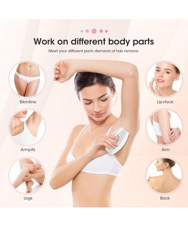 IPL Hair Remover Mini Home Laser - 500,000 Flashes, 5 Energy Gears - Body Face Bikini Area - Portable Lightweight - Gifts for Women and Men (White) - Buy Online on GoSupps.com