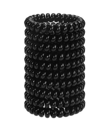 Jesslab Spiral Hair tie 10 pc traceless telephone cable hair tie plastic coil hair tongue ponytail holder no-damage hair accessories for girls women color sorted (#29)