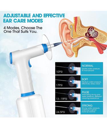 Electric Ear Wax Removal Kit | Water Powered Ear Cleaner with 4 Modes | Safe & Effective Ear Cleaning Tool | Includes 10 Ear Tips - White - Buy Online on GoSupps.com