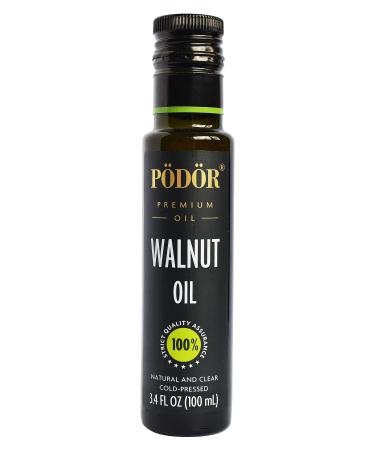 PDR Premium Walnut Oil - 3.4 fl. Oz. - Cold-Pressed, 100% Natural, Unrefined and Unfiltered, Vegan, Gluten-Free, Non-GMO in Glass Bottle 3.4 Fl Oz (Pack of 1)