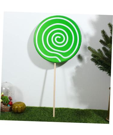 Veemoon 2pcs Lollipop Props Large Lollipop Birthday Partyt Decor Clay Lollipop Candy Simulation Lifelike Candy Simulation Lollipop Model Fake Lollipop Prop Toys Wood Food Decoration Fake 41X19.5X1.5CM Green - Buy Online on GoSupps.com