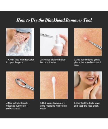 BEZOX Blackhead Remover Tools Pore Extractor Kit Set of 3 Stainless Pimple Popper Facial Tools with Metal Storage Case 3 pcs 1.0 - Buy Online on GoSupps.com
