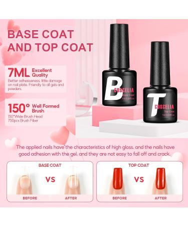 COSCELIA Gel Nail Polish Kit with U V Light Starter Kit 10PC Gel Polish Top Base Coat Nail Art Rhinestones Pink White Glitter Colors Gel Nail Manicure Kit Nail Art Design DIY for Women - Buy Online on GoSupps.com