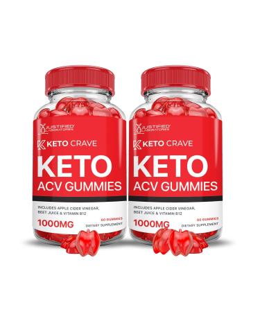Justified Laboratories (2 Pack Keto Crave Keto ACV Vegan Non GMO 120 Gummies 60 Count (Pack of 2)