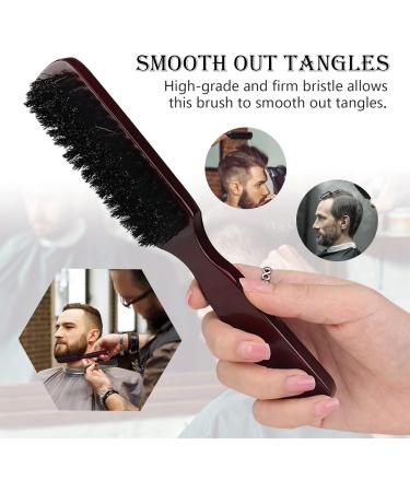 Vusddy Bartbrush - Premium Wild Boar Bristle Beard & Hair Brush for Men | Portable Wood Handle Comb for Beard Care & Styling - Buy Online on GoSupps.com