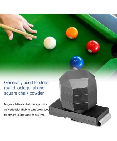 VGEBY Aluminum Cue Chalk Holder Clip - 3 Layers Octagon Billiard Pool Cue Chalk Box - Black | Universal Billiard Accessories - Buy Online on GoSupps.com
