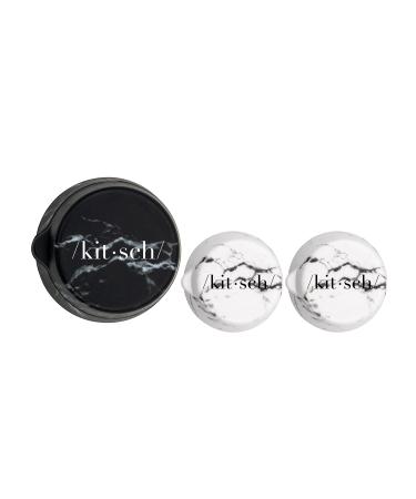 KITSCH Silicone Jar Set 3 Piece, 3 CT Pack of 3 Black/White
