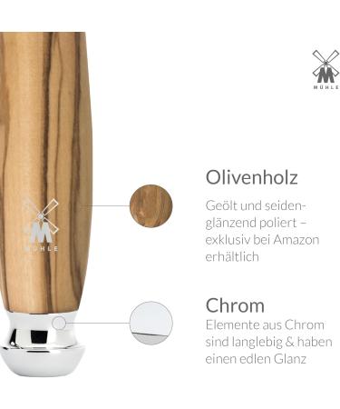 M HLE Vivo Safety Razor - Olive Wood Handle & Chrome Accents | Premium International Shipping - Buy Online on GoSupps.com
