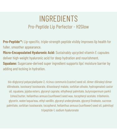 Biossance Pro-Peptide Lip Perfector Triple-Treat Vegan Lip Balm Deeply Hydrating with Pro-Peptides & Hyaluronic Acid Enhances Natural Lip Color Silky Glossy Finish in H2Glow Clear - Buy Online on GoSupps.com