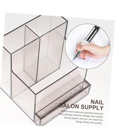 HONMEET 1pc Grinder Storage Rack Manicure Mailbox Bracket Nail Art Stand Tweezer Kit Acrylic Brush Holder Nail Drill Bits Organizer Tech Mobile Phone Holder Nail Polisher Organizer Plastic 10.3x9.7cm Black - Buy Online on GoSupps.com