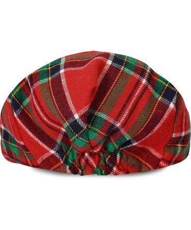 Mint Green Baby Flat Cap | Vintage Drivers Hat with Lining | Breathable & Soft | Ages 0-8 Years | 6-12 Months | Red Plaid - Buy Online on GoSupps.com