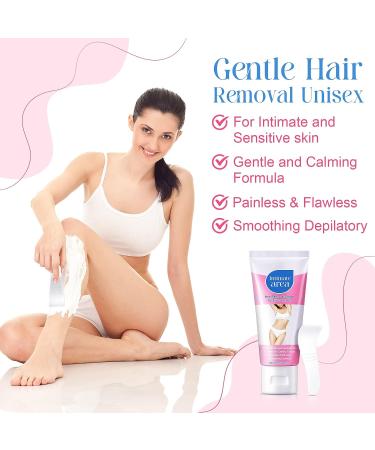 Intimate Hair Removal Cream for Women and Men - Effective & Painless Depilatory Cream for Private Areas, Bikini, Body, Legs, Underarms - All Skin Types - 60g - Buy Online on GoSupps.com