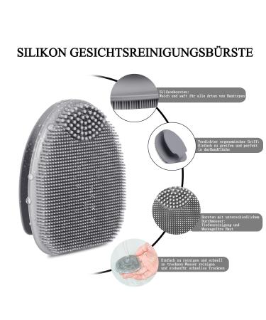 Yeadmal Silicone Facial Cleaning Brush | 2-Part Face Scrubber for Men & Women | Soft Face Brush (White & Gray) - Best for Radiant Skin - Buy Online on GoSupps.com