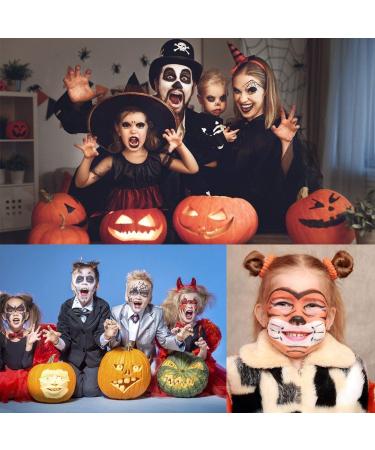 Kids Face Paint Kit - 32 Stencils, 24 Large Water Based Paints, 2 Brushes - Professional Quality, Hypoallergenic & Non-Toxic - Ideal for Halloween Parties - 24 Colors - Buy Online on GoSupps.com