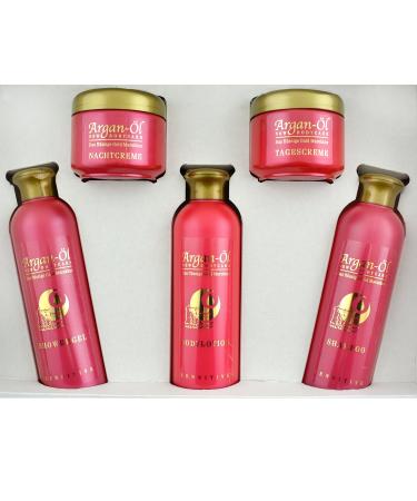 Care Set Argan Oil - 5 PCS Shampoo Body Lotion Cream & Shower Gel Gift Box - International Shipping Available - Buy Online on GoSupps.com