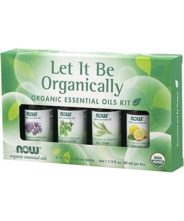 Now Foods Let It Be Organic Essential Oils Kit - 4 Bottles (10 ml Each) - Aromatherapy Blend - Buy Online on GoSupps.com