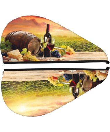 Hair Towel Wrap for Quick Drying | Buttoned Turban & Head Towel | Red Wine Glasses Design - Buy Online on GoSupps.com