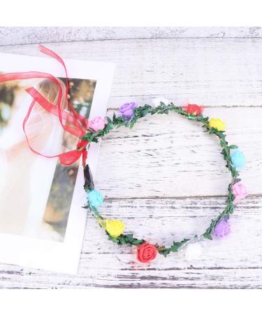 Lurrose Light Up Hair Wreath Floral Headband Flower Crown Garland LED Changing Lights Halloween Hair Accessory for Festival Party - Buy Online on GoSupps.com