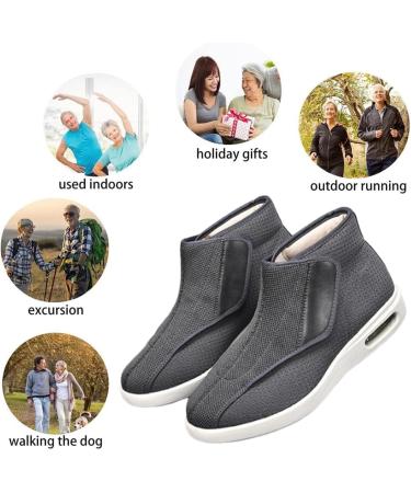 Women s Edema Swollen Boots | Comfortable Adjustable Orthopedic Diabetic Walking Boots | Cozy Surgical Arthritis Footwear for Plantar Fasciitis - Size 8.5 Light Gray - Buy Online on GoSupps.com
