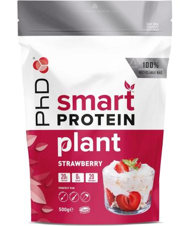 Phd Smart Plant High Protein Vegan Shake Ideal for Shakes Baking and Deserts Eton Mess Flavour 20 Servings per 500 g Bag Strawberry 500 g (Pack of 1) - Buy Online on GoSupps.com