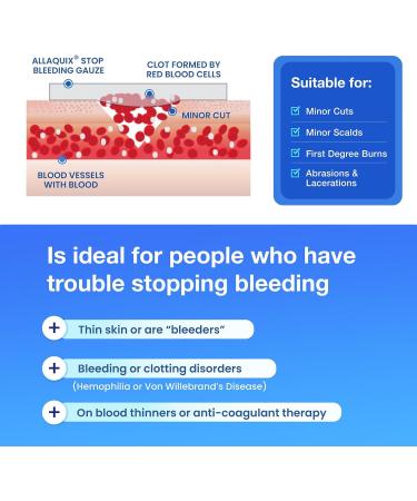 AllaQuix Large Stop Bleeding Pad - Professional Hemostatic Gauze for Effective Blood Clotting | International Shipping Available - Buy Online on GoSupps.com