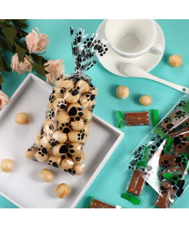 100 Pieces Pet Paw Print Cellophane Bags with Twist Ties - Ideal for Dog & Cat Treats - Heat Sealable - Pet Party Favor Bags - Black - Buy Online on GoSupps.com