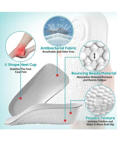 Buy Brandone Orthopedic Insoles - Height Increase & Arch Support for Foot Pain Relief (Gray 1.4 Inch) - Ideal for Plantar Fasciitis & Flat Feet - International Shipping Available - Buy Online on GoSupps.com