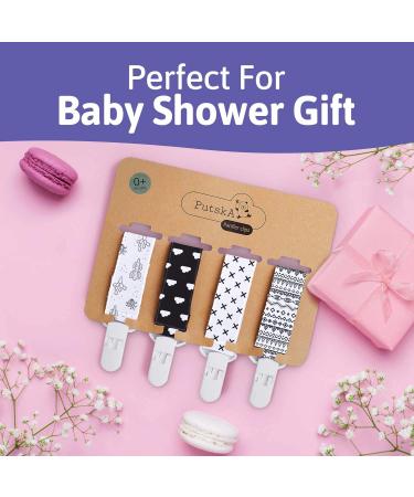 Putska 4 Pack Pacifier Clip Set for Boys and Girls - Unisex Teething Pacifier Holder with MAM Attachment - Buy Online on GoSupps.com