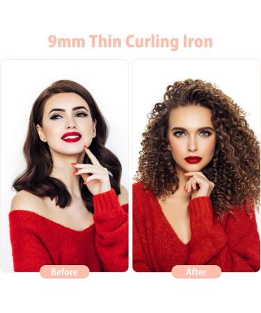 Haglater 3/8 Inch Curling Wand - Ceramic Barrel Curling Iron for Short & Long Hair - 9mm Thin Curling Tong with Adjustable Temperature - Buy Online on GoSupps.com