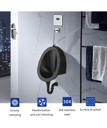 Household Items Men's Urinal Trough Commercial Washout Urinal Intelligent Touchless Stainless Steel Urinal Black Bathroom Wall Mounted Urinal Toilet Accessory for Home - Buy Online on GoSupps.com