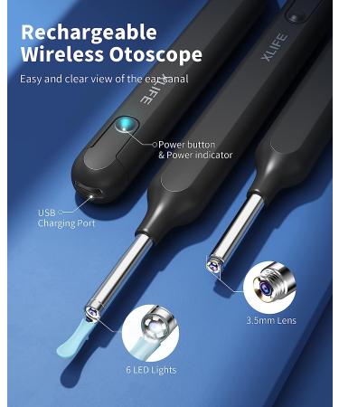 Ear Wax Removal Tool with 1080P HD Camera - Ear Cleaner Kit with 7 Pcs Ear Set, 6 LED Lights - Otoscope for iPhone, iPad, Android - Ear Cleaning Solution - Buy Online on GoSupps.com