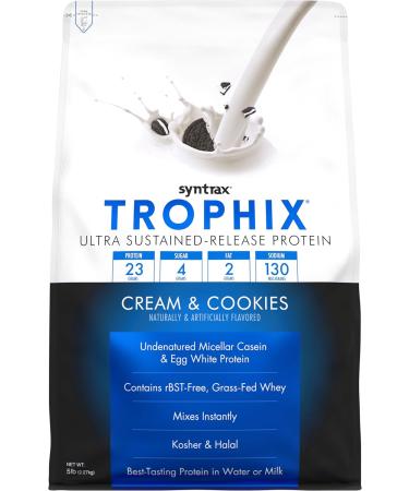 Syntrax Nutrition Trophix Protein Powder - Ultra Sustained-Release Blend with Real Cookie Pieces | 5 lbs Cream & Cookies - International Shipping Available - Buy Online on GoSupps.com