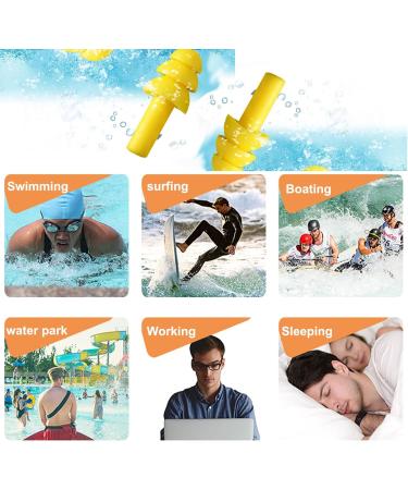 6 Pieces Silicone Soundproof Earplugs | Swimming & Hearing Protection | Noise Blocking Ear Plugs with Storage Box - Buy Online on GoSupps.com