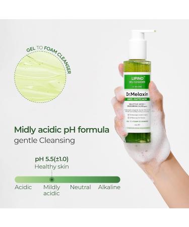 Buy Lipino Anti-Fatty Acid Gel Cleanser - Deep Pore Cleansing & Blackhead Care | pH Balanced 5.07 fl. oz - International Shipping Available - Buy Online on GoSupps.com