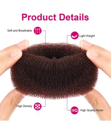 URAQT Hair Donut Bun Maker Set - 4 Pcs Ring Style Shaper with 30 Hair Pins, Brown Chignon Doughnut Bun Accessories for Girls, Kids, Women - DIY Chignon Hair Styles - 2 Sizes - Buy Online on GoSupps.com