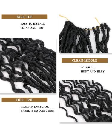 JVILO Goddess Locs Crochet Hair 24 Inch - 126 Strands, 7 Packs | Soft Synthetic Faux Locs with Curly Ends | Deep Wavy Crochet Hair for Black Women in 1B Color - Buy Online on GoSupps.com