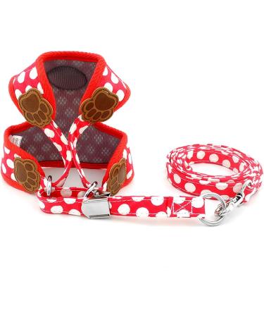 Soft Mesh Nylon Vest Pet Cat Small Medium Dog Harness Leash Set - Red Medium - Buy Online on GoSupps.com