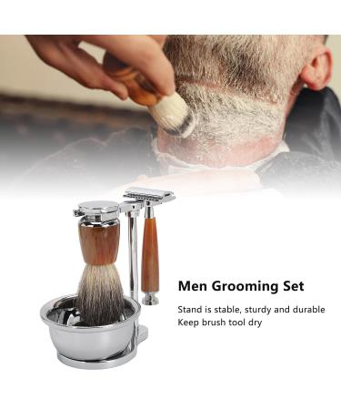 Men's Shaving Brush Set | Professional Safety Grooming Kit | Beard Brush Trimmer Soap Stand & Bowl | Vintage Style - Buy Online on GoSupps.com