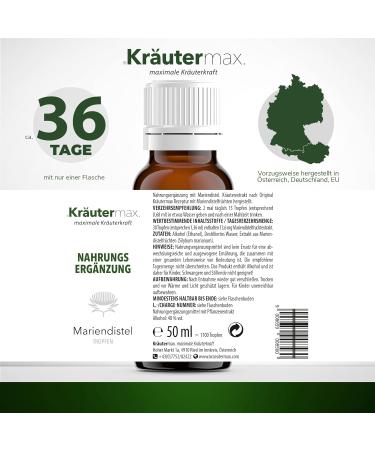 Herbalmax Mary Thistle Drop | Vegan Mary Thistle Extract - 50ml | Natural Alternative to Duk Thistle Tea & Capsules - Buy Online on GoSupps.com