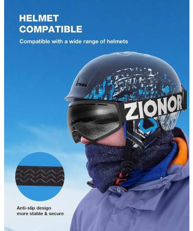 ZIONOR X10 Ski Snowboard Goggles - OTG Anti-fog UV Protection | VLT 17% Black Frame Black Lens - Buy Online on GoSupps.com