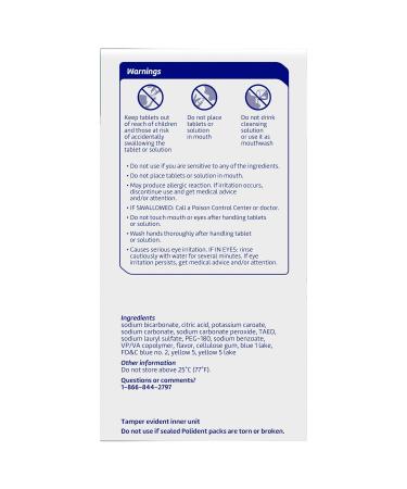 Polident Smokers Antibacterial Dental Appliance Cleanser Tablets 90 Count - Buy Online on GoSupps.com