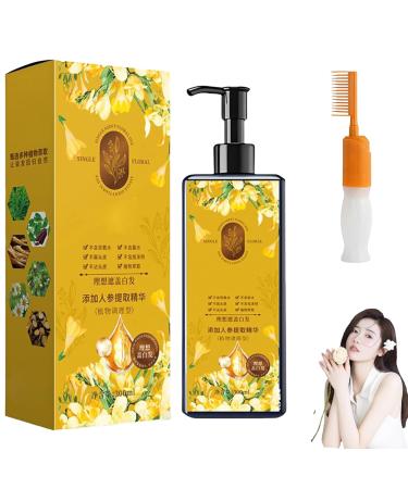 Generisch Nourishing Herbal Hair Dye Shampoo 300ml Gentle Botanical Formula for Grey Coverage and Shine Long Lasting Care for Men & Women (Chestnut)