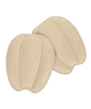 minkissy 1 Pair Tongue Sticker Forefoot Pad Foot Cushion Pads Forefoot Support Pads Shoe Tongue Pad Half Foot Pads Shoe Tongue Cushions Non-Skid Pads Foot Protection Insoles Shoe Inserts Beige 7.50X6.10X0.50CM