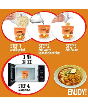 Yopokki Sweet & Mild Spicy Rabokki Cup - Korean Snack (2 Cups) - Buy Online on GoSupps.com