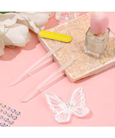 2-Piece Round Glass Nail File Set - Double-Sided Nail Shaver & Skin Remover Tools for Precision Manicure | Professional White Nail Care for Women - Buy Online on GoSupps.com