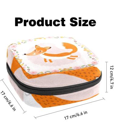 Sweet Women's Autumn Fox Binding-Up Bag | Large Menstrual Cup Pocket & Zipper | Perfect for Periods Panty Liners & Tampons - Multicolored - Buy Online on GoSupps.com