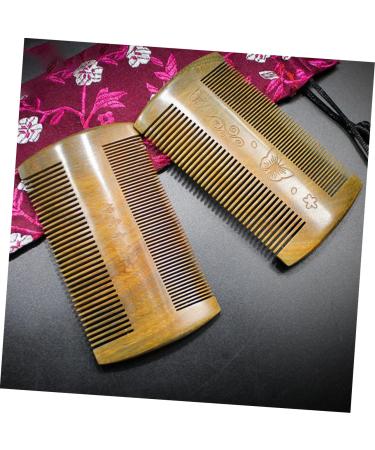 Angoily Sandalwood Beard Comb for Men | Durable 3-Stitch Green Mustache & Beard Care Tool - Buy Online on GoSupps.com