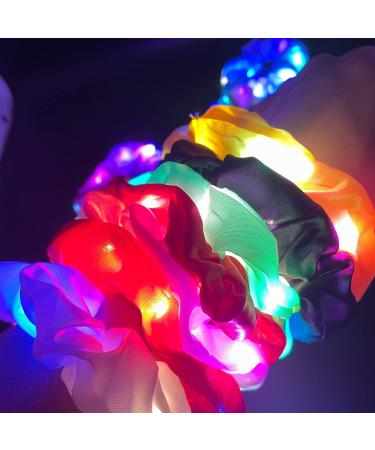 12 Pcs Light Up Scrunchies - LED Hair Accessories for Girls, Glow in the Dark Rave Accessories - Fun Gift for Women, Party Favor & Concert Essential - Buy Online on GoSupps.com