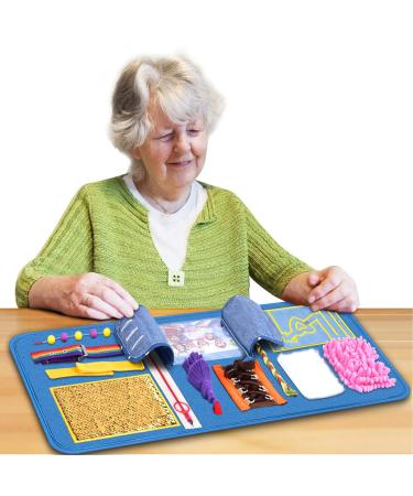 KUMUNI Fidget Blanket, Dementia Activities for Seniors, Alzheimer's Products, Aids in Therapy of Person with Autism, Alzheimers and Dementia.(12 x 24 in)
