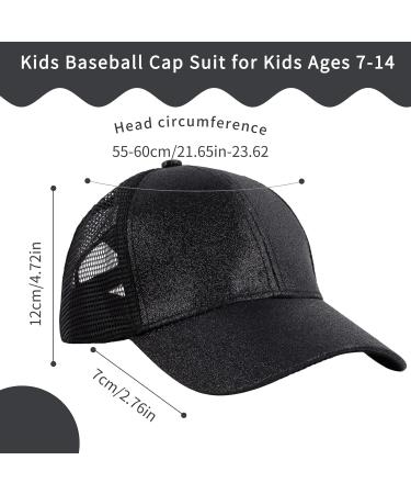 Kids Girls Mesh Criss Cross Ponytail Hats - 2 Pack Pink & Black - Buy Online on GoSupps.com
